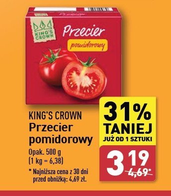 Przecier pomidorowy King's crown (aldi) promocja