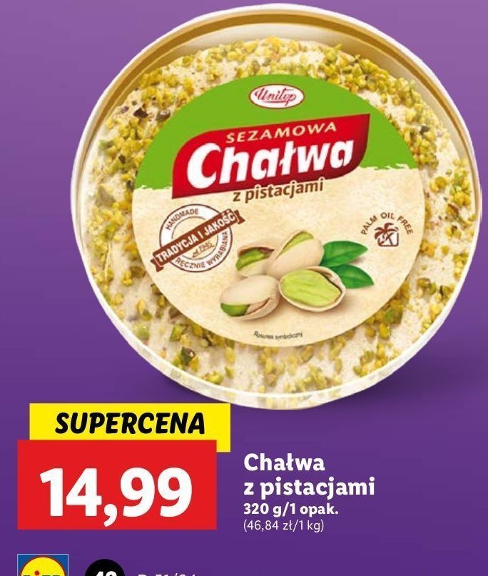 Chałwa z pistacjami Unitop promocja w Lidl