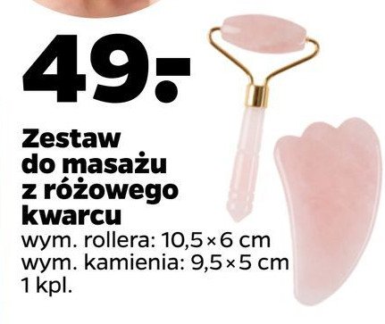 Zestaw do masażu z rożowego kwarcu roller + kamień promocja