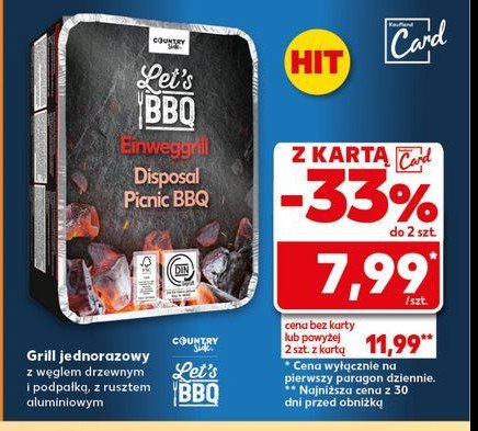 Grill jednorazowy K-classic let's bbq promocja
