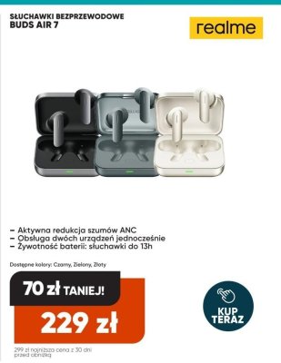 Słuchawki bezprzewodowe BUDS AIR 7 promocja w Max Elektro