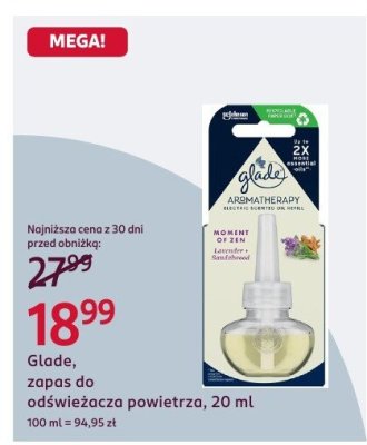 Zapas do odświeżacza powietrza Glade, 20 ml promocja w Rossmann