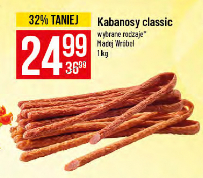 Kabanosy classic Madej & wróbel promocja