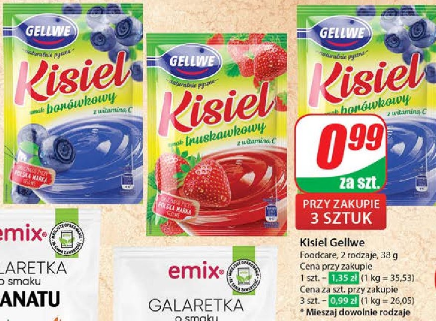 Kisiel truskawkowy Gellwe promocja