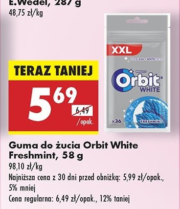 Guma do żucia freshmint saszetka Orbit white promocja