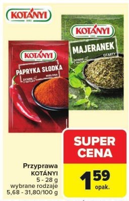 Przyprawa Kotányi - papryka słodka, majeranek promocja w Carrefour