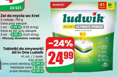 Tabletki do zmywarki All in One Ludwik promocja w Dino