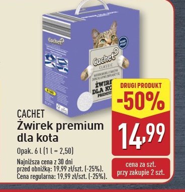 Żwirek dla kota classic premium Cachet promocja