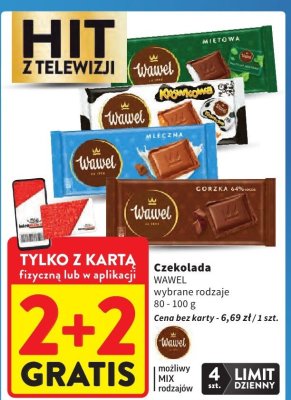 Czekolada Wawel Miętowa promocja w Intermarche