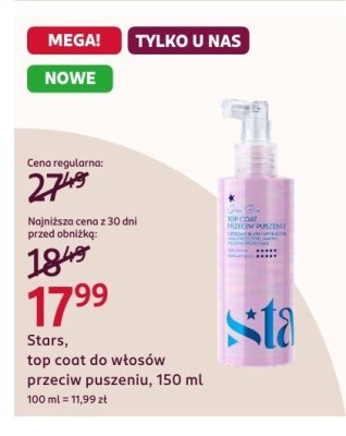 Top coat do włosów przeciw puszeniu, 150 ml Stars promocja w Rossmann