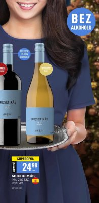 Wino Mucho Más 0.0 białe 0%, 750 ml promocja w Biedronka