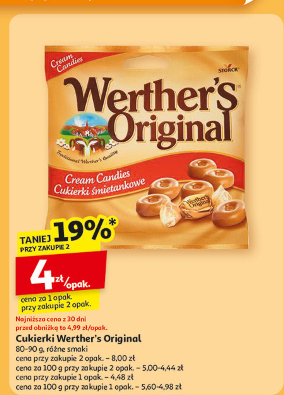 Cukierki creamy candies Werther's original promocja w Auchan