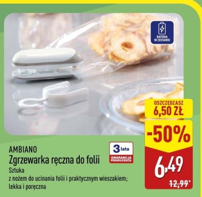 Zgrzewarka ręczna do folii promocja w Aldi
