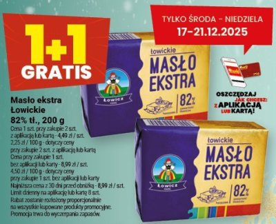 Masło ekstra Łowickie 82% promocja w Twój Market