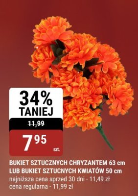 Bukiet sztucznych chryzantem 63 cm lub bukiet sztucznych kwiatów 50 cm promocja w bi1