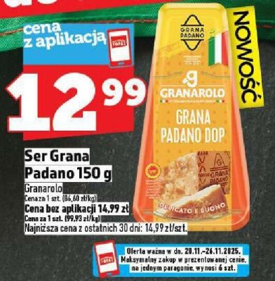Ser Grana Padano 150 g promocja w TOPAZ