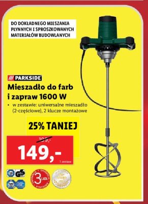 Mieszadło do farb i zaprawy 1600 w Parkside promocja