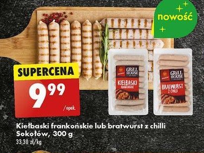 Kiełbaski bratwurst z chilli Sokołów grill house promocja