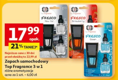 Zapach samochodowy Top Fragrance 3 w 1 różne aromatyzacje promocja w Auchan