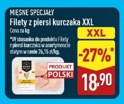 Filety z piersi kurczaka XXL promocja w Aldi