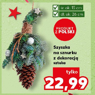 Szyszka na sznurku z dekoracją promocja