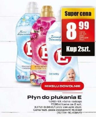 Płyn do płukania E różne zapachy 2/3 szt. promocja w Supeco