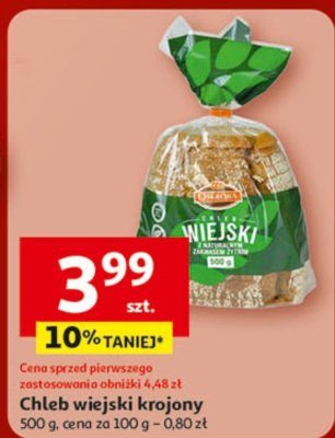 Chleb wiejski krojony, 500 g promocja w Auchan