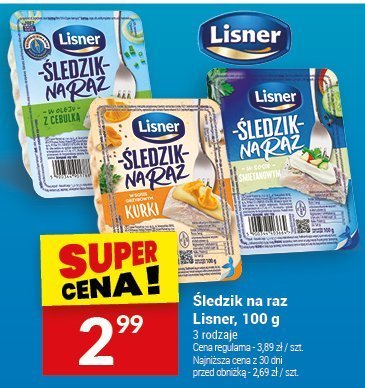 Śledzie na raz Lisner, 100 g promocja w Twój Market