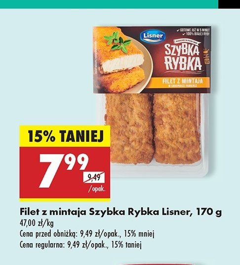 Filety z mintaja w chrupiącej panierce Lisner szybka rybka promocja