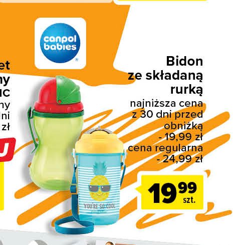 Bidon sportowy ze sk艂adan膮 rurk膮 Canpol babies promocja