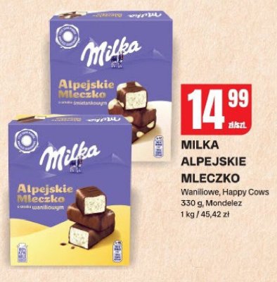 Czekolada Milka Alpejskie Mleczko Waniliowe, Happy Cows promocja w Chorten