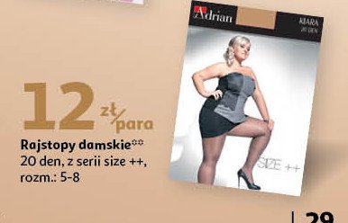 Rajstopy damskie 20 den lycra rozm. 5-8 Adrian promocja w Auchan