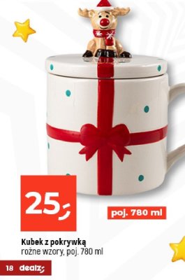 Kubek z pokrywką różne wzory, poj. 780 ml promocja w Dealz