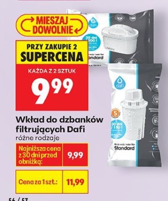 Wkład do dzbanków filtrujących Dafi różne rodzaje promocja w Biedronka