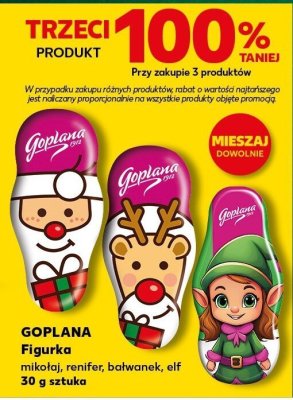 Figurka Goplana mikołaj, renifer, bałwanek, elf 30 g promocja w Kaufland