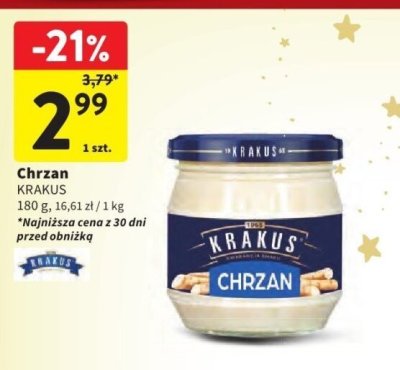Chrzan KRAKUS 180 g promocja w Intermarche