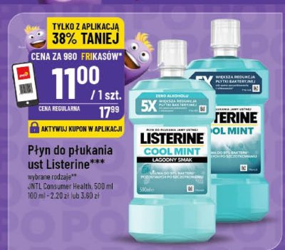 Płyn do płukania ust Listerine Cool Mint różne rodzaje promocja w POLOmarket