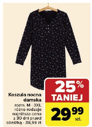 Koszula nocna damska m-3xl promocja w Carrefour Market