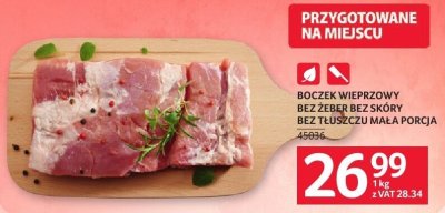Boczek wieprzowy bez żeber bez skóry bez tłuszczu mała porcja promocja w Selgros
