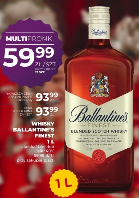 Whisky Ballantine's Finest szkocka/blended 1 l promocja w Duży Ben