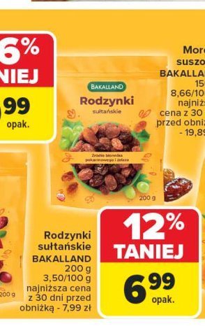 Rodzynki sułtańskie Bakalland promocja w Carrefour