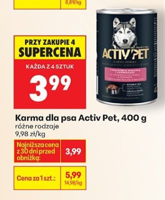 Karma dla psa 400 g, różne rodzaje promocja w Biedronka