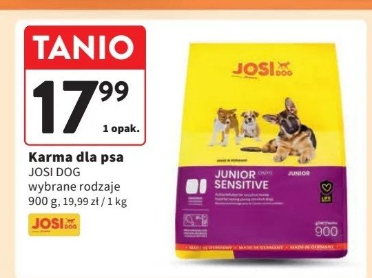 Karma dla psa sensitive Josi dog promocja