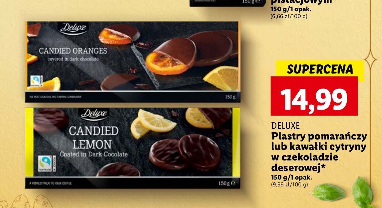 Plastry pomarańczy w czekoladzie deserowej Deluxe promocja