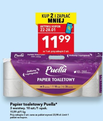 Papier toaletowy Puella 3 warstwy, 10 szt./1 opak. promocja w LEWIATAN