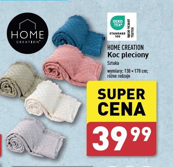 Koc pleciony 130 x 170 cm Home creation promocja