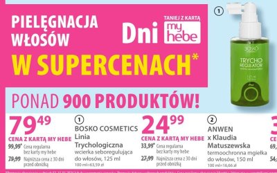 Wcierce BOSKO COSMETICS Linia Trychologiczna wcierce seboregulująca do włosów promocja w Hebe