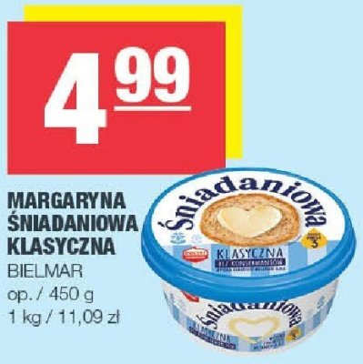 Margaryna śniadaniowa klasyczna Bielmar promocja w SPAR