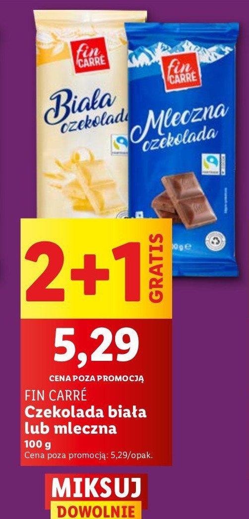 Czekolada mleczna Fin carre promocja w Lidl