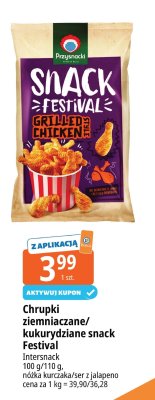 Chrupki ziemniaczane/kukurydziane snack Festival Intersnack promocja w Leclerc